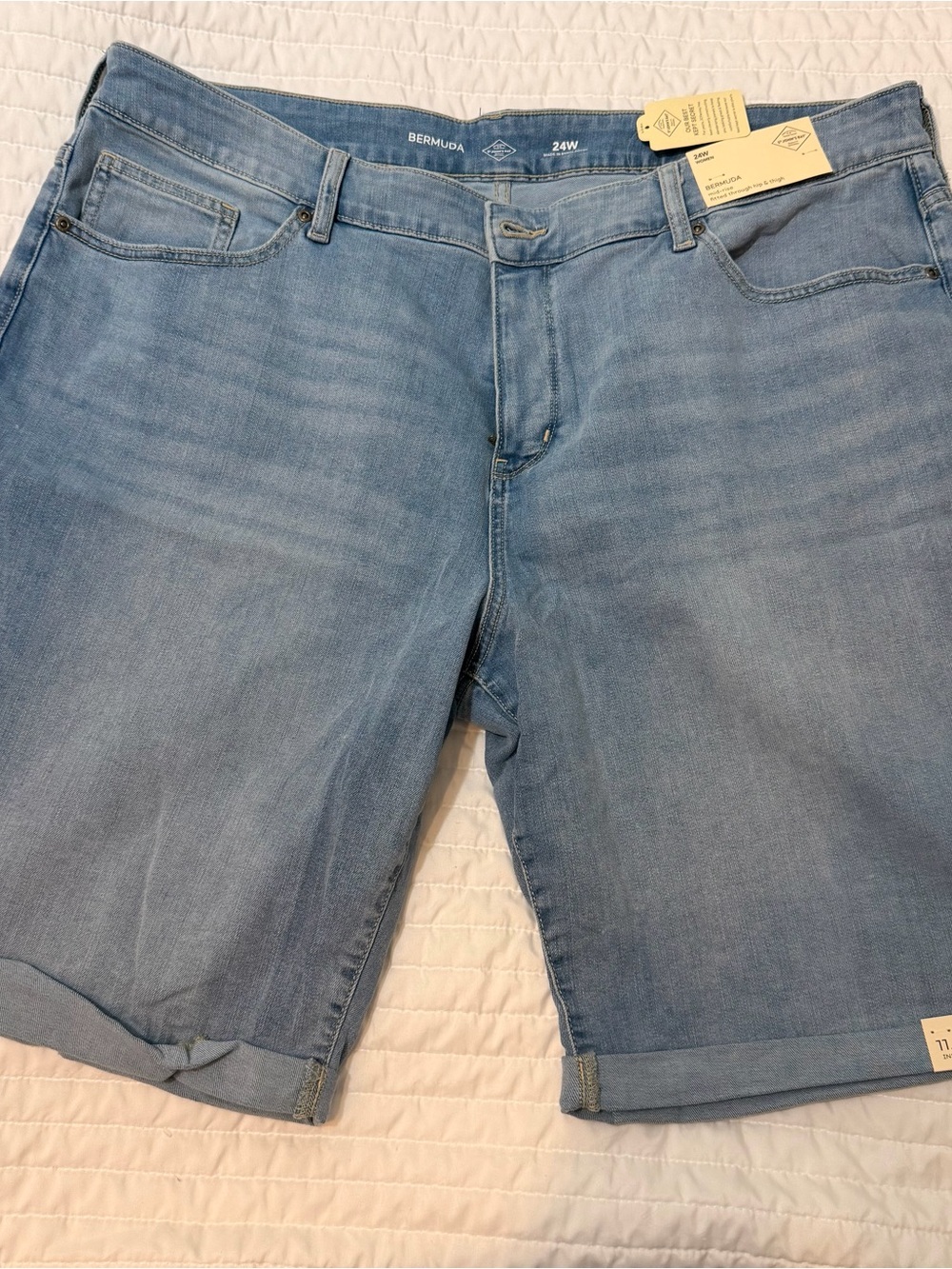 St. John's Bay Light Blue Denim Bermuda Shorts